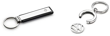 Volkswagen 000087010BMYPN Schlüsselanhänger Keyring Schlüsselring, mit neuem VW Logo & 000087010BT Schlüsselanhänger Pfandchip Einkaufswagenchip Keyring Anhänger, mit neuem VW Logo