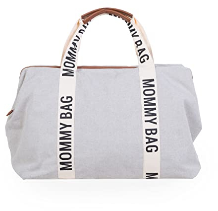 CHILDHOME, Mommy Bag, Sac à Langer, Maternité, Sac de voyage, Grande Contenance, Tapis à Langer, Bandoulière Ajustable, Compartimenté, Poche Isotherme, Passage pour Valise, Collection Signature Ecru