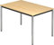 bümö Multifunktionstisch Ahorn, Tisch 120 x 80 cm, Tischfuß verchromt - einfacher Tisch klein, Besprechungstisch System D-Serie, Konferenztisch, Meetingtisch, Mehrzwecktisch, Pausentisch