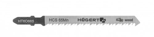 Högert Technik - 5 x Stichsägeblatt für saubere Holzschnitte - 10 TPI - Gesamtlänge: 100 mm - Aus HCS 65Mn Stahl - Stichsägeblätter zum sauberen und geraden Schneiden bestimmt
