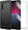 HuiYouMY hülle und Glas 2Pcs Compatible with Sony Xperia 10 V Folie, hülle silikon stoßfest Compatible with Sony Xperia 10 V schutzhülle schutzfolie schutzglas Folie handyhülle Tasche case Black