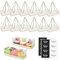 REFORUNG 15 Stück Cupcake-Box Transparent Macarons Box Macarons Verpackung Kiste Kuchenbox Wasserdicht Rechteckige Tortenschachtel mit Seil Tragen und Aufkleber für Weihnachten Macarons Cupcake