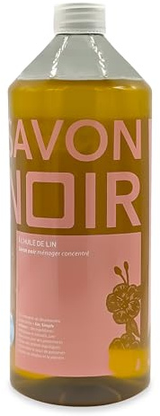 Savon Noir 100% L'Huile de Lin 1 L - Pour Entretien Maison, Terrasse - Adapté au Cuirs, Céramiques, Carrelages, Sanitaires - Sans Additif - La Compagnie du Bicarbonate - c