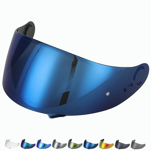 Everalo Kompatibel mit Shoei GT air 2 Visier - Gt Air - Neotec - Opticson - Cns1 - Helmvisier Pinlock Ready - Anti-Kratzer und Anti-Beschlag (Blau)