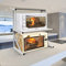 HUOLE Scaffalatura Mobile Scaffale Porta Spezie Microonde Struttura in Metallo con 2 Ripiani Mensole in Legno Organizer Mensola Porta Utensili Strumenti Cucina Design Moderno-65 * 54 * 30c- bianco