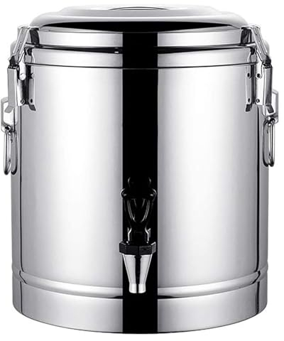 ZMIN Dispensador de agua caliente aislado para té, termo de té, cubo de hielo, calentadores de bebidas, dispensador de bebidas, urna de acero inoxidable para café, agua,vino dulce, sopa,A,20L