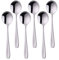 SBOMHS Lot de 6 Cuillères en Acier Inoxydable 18/10 - Longueur 17,5 cm, Largeur 4,5 cm - Pour Soupe, Table, Porridge et Dessert