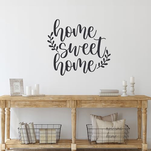 GRAZDesign Wandtattoo Home Sweet Home Sprüche Wohnzimmer, Flur Wandaufkleber für Wand, Schrank, Tür - 45x40cm / braun