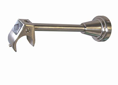 BASIT Wandträger für Gardinenstangen 1-läufig Edelstahl Look I Gardinenstangen Träger 20mm Wandbefestigung für Rohr Gardinenstangen Halterung Vorhangstange H50
