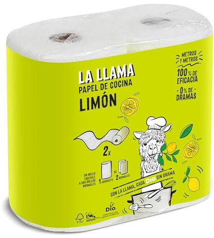 Papel de cocina limón 2 capas La Llama Dia bolsa 2 unidades