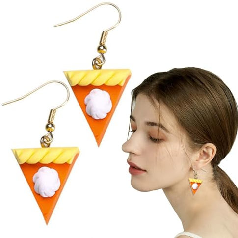 Käsekuchen-Ohrringe, Käse-Ohrringe, bunte Cartoon-Ohrringe, handgefertigte Lebensmittel-Ohrringe, niedliche Käsekuchen-Ohrringe für den täglichen Maskerade, Mädchen, Urlaub, Refer to description,