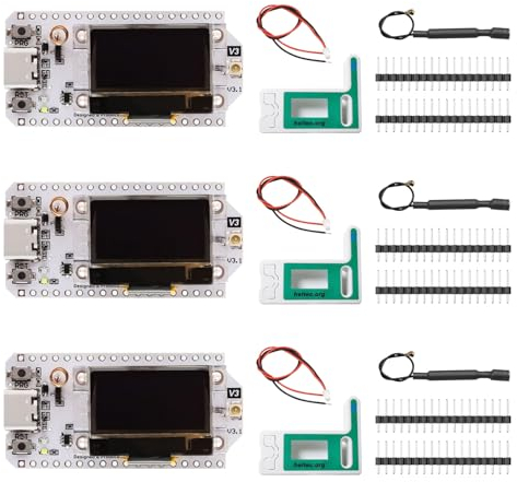 APKLVSR LoRa ESP32 Board,Lora V3 WiFi + BLE Entwicklungsboard mit OLED Display und Antenne USB C Dual-Core IOT Entwicklungsplatine 240MHz 915MHz für Arduino(3 Stück)