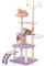 COSTWAY Arbre à Chat Mignon de 158 CM, Centre d'Activité Multicouche avec Hamac, Panier et Condo, Tour à Chat avec Grattoir en Sisal, Échelle et Jouets Suspendus, Charge 15 KG Chaque Couche