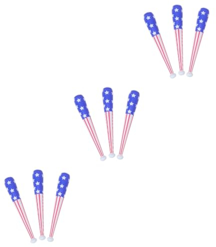 UPKOCH 9stücke Aufblasbare Baseballschläger Us-flagge Cheering Sticks Für Unabhängigkeitstag Party-dekoration Und Sportveranstaltungen Lange Spielzeuge