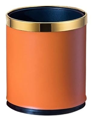 BAWHO Poubelle Poubelle Domestique Salon Cuisine Wc Simple Double Couche Poubelle Sans Couvercle, 10L/Couleur Orange/22,5 * 27Cm