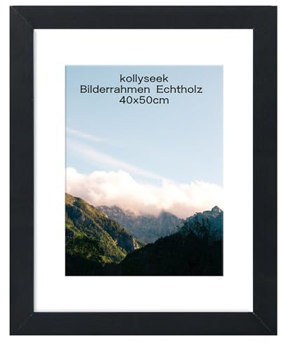 kollyseek Bilderrahmen 40x50cm Schwarz Fotorahmen mit Acrylglas Picture frame Posterrahmen (40x50cm,Schwarz)