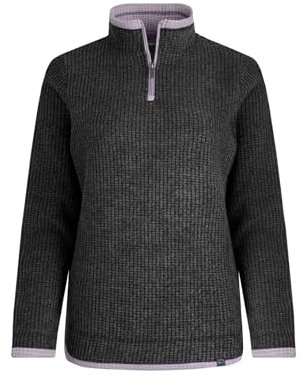 Weird Fish Beye 1/4 Zip Grid Fleece Washed Black Size 8. (Jumper/Sweater/Fleece)