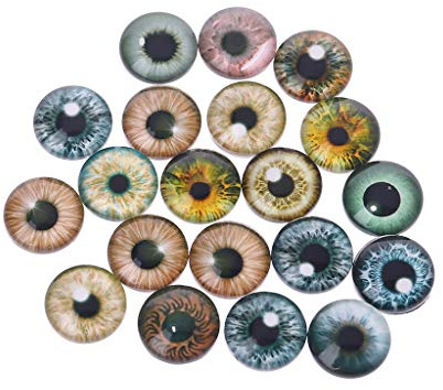 SUCHUANGUANG 20 pièces Verre pour Yeux de poupée Artisanat Animal Globes oculaires pour Accessoire Oeil de Dinosaure