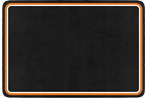 OUUTMEE 152x122cm Schlagzeugteppich Drum Teppich,Elektrisches Schlagzeug Teppich, Professionelles rechteckiges Schwarz+Orangefarbener Rand