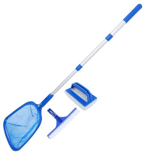 Milisten Kit De Limpieza De Piscina Completo con Cepillo Esponja Red y Pértiga Telescópica