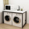 Armario de almacenamiento con doble soporte para lavadora, secadora y baño, 128 x 60 x 99 cm, capacidad de carga de 150 kg, color blanco