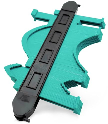 Double Lock 10 Green Contour Gauge - Extra Wide Profile Tool with 7.2cm Deep Teeth, Secure Double-Lock Design Prevents Shifting, Must Have Tool for DIY Handyman Woodworking/Flooring/Tile Laying