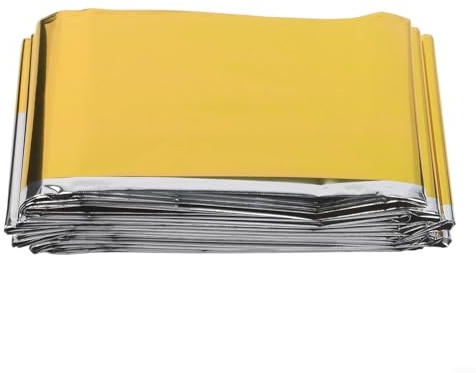 Mylar Thermodecke für Überleben und Verwendung, isolierende reflektierende Decke, geeignet für Erste-Hilfe-Camping, Wandern und Outdoor-Aktivitäten (Gold (160 x 210 cm)