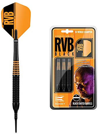 Target Darts Raymond Van Barneveld RVB Schwarzes 19G Messing Steeldarts Dartpfeile-Set