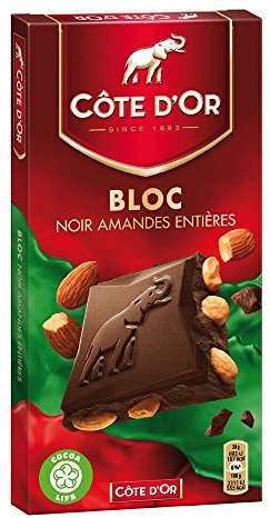 Côte d'Or Chocolat noir aux amandes entières - La tablette de 180g