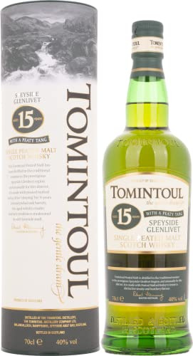 Tomintoul 15 Years Old Single Peated Malt Scotch Whisky WITH A PEATY TANG Whisky ( x 0.7)