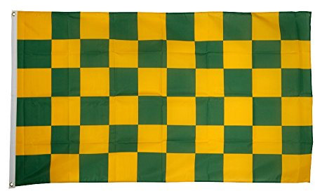 Digni Bandiera a Quadri Verde-Gialli - 90 x 150 cm Sticker Gratis