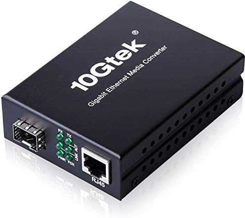 ipolex 1PC 1Gb Media Converter with a Open SFP Slot, Without Transceiver | Gigabit Fiber to Ethernet Converter, 10/100/1000M RJ45 to 1000M SFP, with a British Power Supply