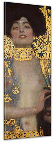 Bilderdepot24 Bild auf Leinwand | Gustav Klimt - Judith I (und der Kopf des Holofernes) in 40x120 cm als Wandbild | Wand-deko Dekoration Wohnung alte Meister | NEU-180206-40x120-j1