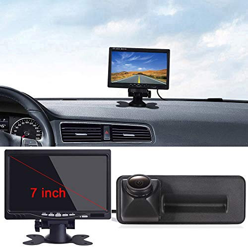 【1280 * 720 Pixel 1000TV Linien Rückfahrkamera Kit】 7 Zoll TFT LCD Bildschirm Auto Monitor + HD Rückfahrkamera für Skoda Roomster Superb Cambi Yeti Fabia Octavia II 1Z 2 A1 Golf 5 V Variant 0603 ALE