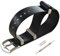 MZBUTIQ 24mm Schwarz Sicherheitsgurt Nylon Uhrenarmband Watch Bracelet Belt für Herren Damen Gebürstete Schnalle