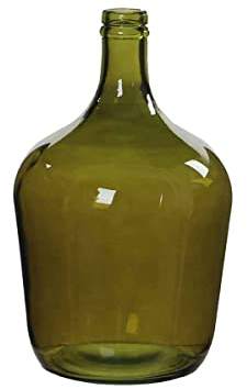 MICA Decorations Deko Flasche Vase Diego Glas Grün, 30 x Ø 18 cm