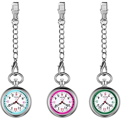 Avaner Krankenschwesteruhr Schwesternuhr mit Clip und Pulsberechnungsfunktion, FOB-Uhr Quarzwerk Ansteckuhr für Krankenschwestern Ärzte Doktor