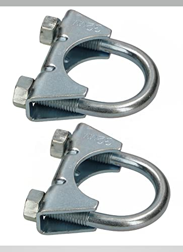 KOTARBAU® - Set di 2 morsetti di scarico, morsetti per tubi a U, fascette di scarico per tubi, per il montaggio di antenne, tubi, morsetto universale per raccordi per tubi, 32mm