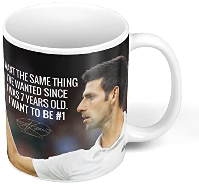 French Unicorn Tasse Novak Djokovic Star Tennis Zitat Berühmte Englisch Zitat