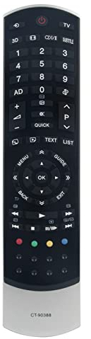 ALLIMITY CT-90388 CT90388 Fernbedienung Ersetzen für Toshiba LCD TV 32RL838 40TL838G 46TL838G 32RL838G 40TL838R 46TL868G 32TL838 40TL868G 46TL868N 40RL838 46TL838F 32TL868 46TL838