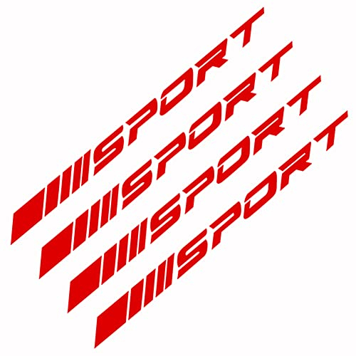 Auto Rad Aufkleber, MoreChioce 4 Stücke PET Auto Felgenaufkleber Racing Reifen Aufkleber Briefaufkleber Reflektierende Autoaufkleber Nadelstreifen Reifenband Aufkleber Tuning Sport Stripes,Rot