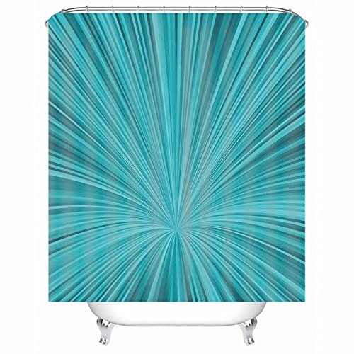 EHOMERY Tenda Doccia Ad Ombrello Tenda per Bagno Finestra Singola Linea di Rifrazione 3D Tenda per Doccia Vintage Tenda per Bagno da Campeggio Polyester Lago Verde 140X180Cm