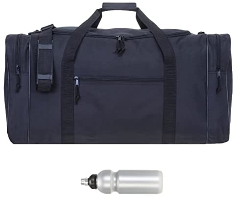Sporttasche Herren Damen sehr groß XXL Spear Gym 68 cm 65 Liter Bag Fußballtasche Saunatasche Sport Fitness Sauna Gymbag 658 Large + Trinkflasche (Schwarz)