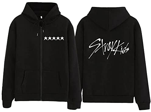 NCTCITY Damen Kapuzenjacke KPOP Stray Kids Y2K E-Girl Zip Up Hoodies The 3rd Album 5-Star Freizeit Streetwear Sweater Langarm Top Harajuku Oversized Jacke Sweatshirt BangChan Hyunjin Han Felix