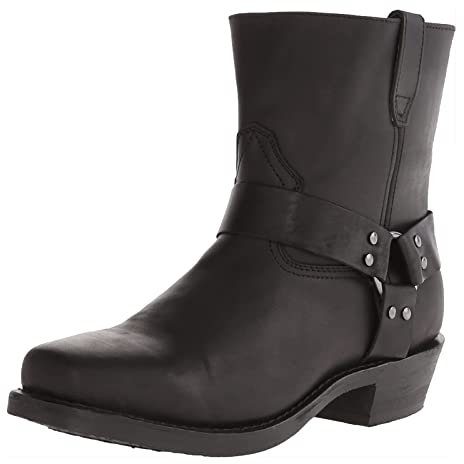 Crazynekos Klassische Cowboy-Stiefel für Herren, mit quadratischem Zehenbereich, bestickt, mit eckiger Zehenpartie, seitlicher Reißverschluss, Schwarz , 47 1/3 EU