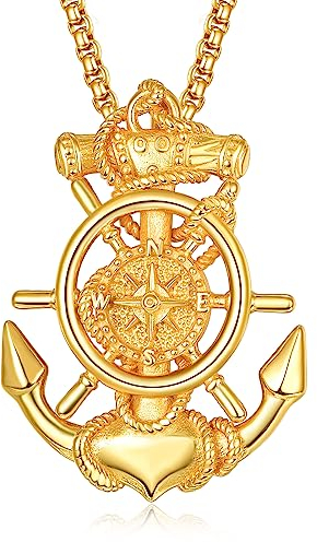Gold Anker Kette Männer 925 Sterling Silber Anker Anhänge Kettenanhänger Halskette Schmuck Geschenk für Herren Männer