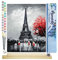 Figured'Art Peinture par Numéro Adulte Paris Tour Eiffel - Activité Manuelle Kit de Loisir Créatif DIY Numéro d'Art Complet - 40x50cm avec châssis en bois à monter