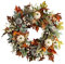 Amesor Couronne Automne - 45cm Citrouille d'automne pour Porte D'entrée | GuirlanFeuille d'automne Citrouille avec des Baies Feuilles D'érable À La Citrouille | pour Halloween