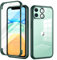 seacosmo for iPhone 11 Case 6.1 Inch, Full-Body Shockproof Case with Built-in Glass Screen Protector and Camera Lens Protector Rubber Bumper Case Cover for iPhone 11 - Green/Clear