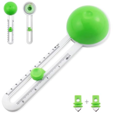 LQQDREX Kreis-Papierschneider, einfaches rundes Kunststoff-Messer-Modell, Kompass-Kreisschneider, kreisförmiger Trimmer, Rollschneider, Bürobedarf für DIY-Grußkarten, Handwerk